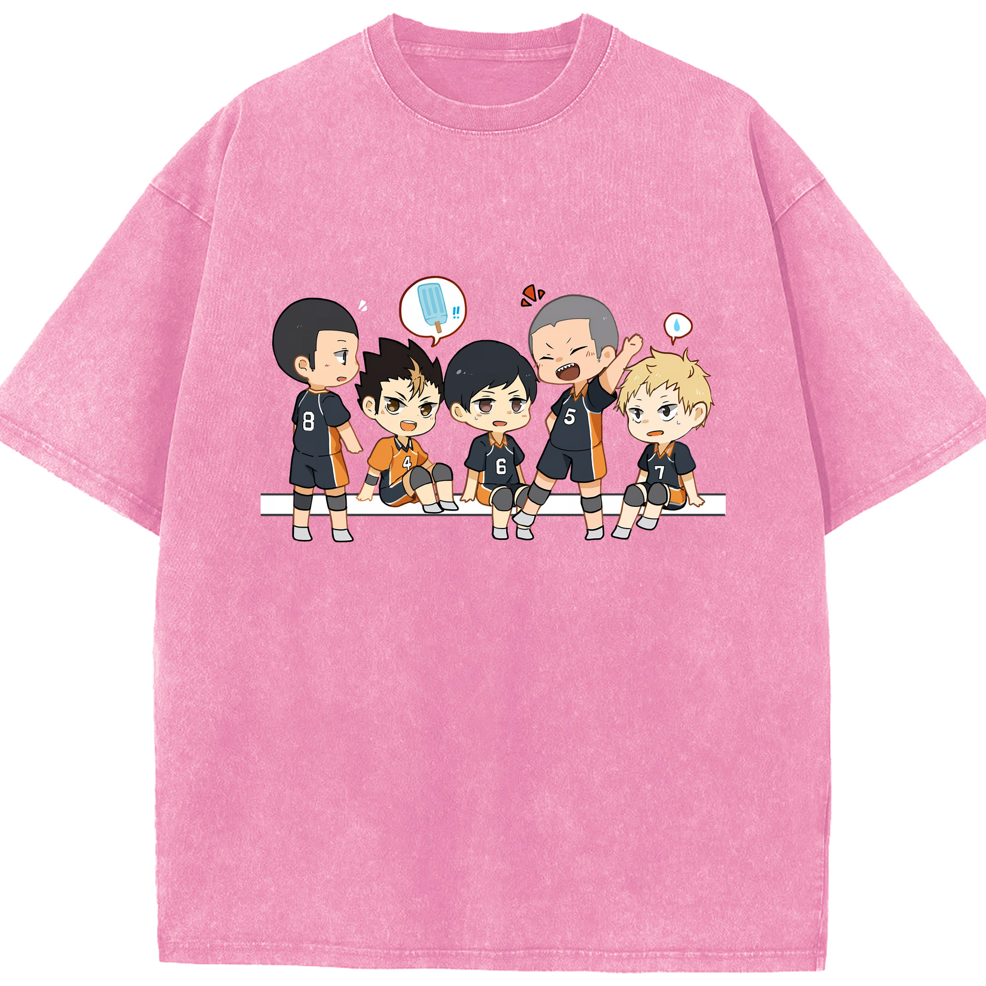 （画像用） ハイキュー!! Haikyu!! 綿100% ヴィンテージ風 半袖Tシャツ（フロントプリント）